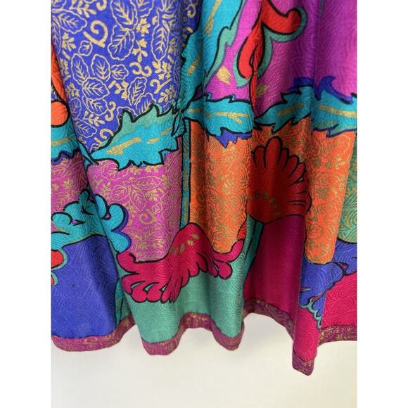 JEANNE MARC Maxi Skirt Vintage Purple Pink Teal Abstract size 12/14 Medium USA - Picture 11 of 16